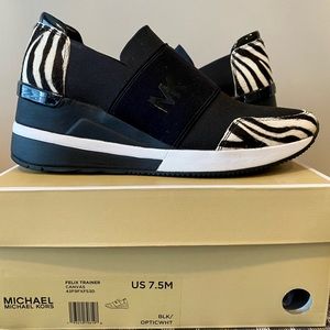 Michael Kors Felix Trainer Zebra Sneaker 7.5